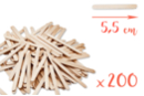 Bâtons d'esquimaux en bois (5,5 cm) - Lot de 200 - Bâtonnets, tiges, languettes 14927 - 10doigts.fr