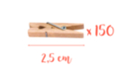 Mini pinces à linge 2,5 cm -  150 pièces (3 lots de 50 pcs) - Pinces à linge en bois 05624 - 10doigts.fr