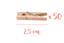 Mini pinces à linge 2,5 cm - Lot de 50 - Pièces de construction 03868 - 10doigts.fr