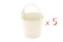Mini seaux en métal blanc cassé - Lot de 5 - Supports en Métal 11744 - 10doigts.fr