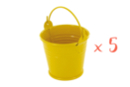 Mini seaux en métal jaune - Lot de 5 - Supports en Métal 11764 - 10doigts.fr