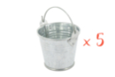 Mini seaux en métal - Lot de 5 - Supports en Métal 11742 - 10doigts.fr
