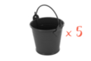 Mini seaux en métal noirs - Lot de 5 - Supports en Métal 12686 - 10doigts.fr
