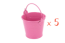 Mini seaux en métal rose - Lot de 5 - Supports en Métal 11746 - 10doigts.fr