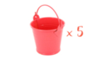 Mini seaux en métal rouge - Lot de 5 - Supports en Métal 12684 - 10doigts.fr