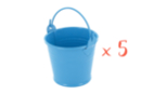 Mini seaux en métal turquoise - Lot de 5 - Supports en Métal 11760 - 10doigts.fr