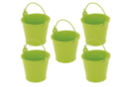 Seaux en métal vert - 5 pièces - Supports en Métal 11762 - 10doigts.fr
