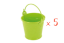Mini seaux en métal vert - Lot de 5 - Supports en Métal - 10doigts.fr