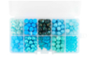 Valisette de 200 perles - Camaïeu bleu - Perles Acrylique 54759 - 10doigts.fr