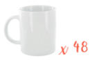 Mug en céramique blanche - Lot de 48 - Supports en Céramique et Terre Cuite 12800 - 10doigts.fr