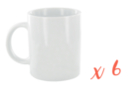 Mug en céramique blanche - Lot de 6 - Supports en Céramique et Terre Cuite 10049 - 10doigts.fr