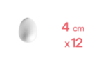 Oeuf en polystyrène 4,5 x 3,2 cm - 12 pièces - Oeufs de Pâques créatif 13223 - 10doigts.fr