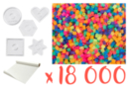 Kit perles translucides - 18 000  perles + 5 plaques + 1 rouleau de papier sulfurisé - Kits clés en main 15291 - 10doigts.fr