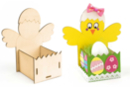 Panier poussin de Pâques en bois - Paniers de Pâques - 10doigts.fr