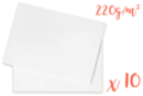 Papier Blanc 220 gr 50 x 70 cm - 10 Feuilles - Papiers pour peinture 14220 - 10doigts.fr