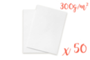 Papier Blanc 300 gr 21 x 29.7 cm - 50 Feuilles - Papiers pour peinture 04004 - 10doigts.fr