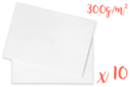 Papier Blanc 300 gr 50 x 70 cm - 10 Feuilles - Papiers pour peinture 14160 - 10doigts.fr
