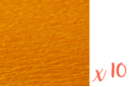 Papier crépon orange 2 m x 50 cm - Lot de 10 feuilles - Papiers de crépon 06040 - 10doigts.fr