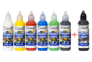 Peinture repositionnable - 6 couleurs classiques + CADEAU d'un contour noir - Peinture verre et faïence 10990 - 10doigts.fr