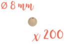 Perles bois 0,8 cm / Ø trou 2 mm - 200 perles - Perles Bois 05222 - 10doigts.fr