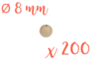 Perles bois 0,8 cm / Ø trou 2 mm - 200 perles - Perles Bois 05222 - 10doigts.fr
