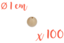 Perles bois 1 cm / Ø trou 3 mm - 100 perles - Perles Bois - 10doigts.fr