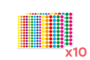 Gommettes rondes vives - 10 sets (3240 gommettes) - Gommettes formes assorties 17043 - 10doigts.fr