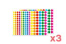Gommettes rondes vives - 3 sets (972 gommettes) - Gommettes formes assorties 17042 - 10doigts.fr