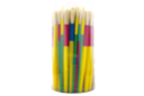 Pinceaux brosses mixtes : 20 larges (ø : 1,4 cm), 20 médiums (ø : 1 cm), 20 fins (ø : 0,6 cm) - Tubo  60 pinceaux - Pinceaux brosses 08193 - 10doigts.fr