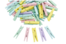 Pinces couleurs pastel 4,5 cm x 50 pcs - Pinces à linge en bois 55710 - 10doigts.fr