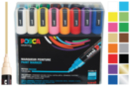 Pochette de 16 marqueurs Posca pointes moyennes, couleurs vives assorties - Marqueur POSCA - 10doigts.fr