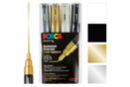 Marqueurs POSCA pointes extra-fines 1 mm PC1MC - Set de 4 - Peinture acrylique à effets - 10doigts.fr