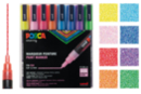 Pochette de 8 marqueurs POSCA pointes fines (0,9 à 1,3 mm)- couleurs pailletées assorties - Marqueur POSCA - 10doigts.fr