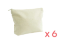 Pochette en coton, fermeture zippée - 6 pièces - Coton, lin - Textiles 38368 - 10doigts.fr
