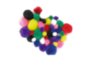 Pompons colorés  (tailles : 1,5 cm - 2,5 cm - 3,5 cm) - 48 pièces - Pompons - 10doigts.fr