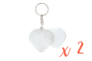 Porte-clés cœurs (5 x 4,8 cm) - Lot de 2 - Plastique Transparent 18125 - 10doigts.fr