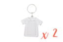 Porte-clés "T-shirt" - Lot de 2 - Plastique Transparent - 10doigts.fr