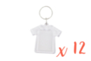 Porte-clés t-shirt (5cm) - Lot de 12 - Plastique Transparent 14051 - 10doigts.fr