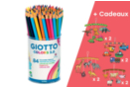 Crayons Giotto Colors 3.0 - Pot de 84 crayons + CADEAUX (8 mobiles à colorier) - Crayons de couleurs 12799 - 10doigts.fr