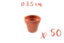 Pots en terre cuite Ø 3,5 cm - Hauteur 3 cm - 50 pots - Supports en Céramique et Terre Cuite 06989 - 10doigts.fr