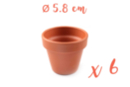 Pots en terre cuite Ø 6 cm - Hauteur 5 cm - 6 pots - Supports en Céramique 04041 - 10doigts.fr