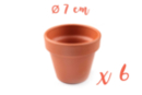 Pots en terre cuite Ø 7 cm - Hauteur 6 cm - 6 pots - Supports en Céramique 04042 - 10doigts.fr