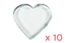 Presse-papier coeur en verre - 10 pièces - Supports en Verre - 10doigts.fr