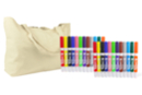 PROMO : 24 marqueurs textile + CADEAU d'un sac de plage - Peintures et marqueurs pour tissus 10217 - 10doigts.fr