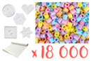 Kit perles pastel - 18 000  perles + 5 plaques + 1 rouleau de papier sulfurisé - Kits clés en main 15269 - 10doigts.fr