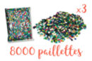 Super pack - Lot de 3 sets de 8000 sequins - Paillettes à piquer 11003 - 10doigts.fr