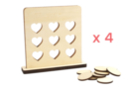 Puissance coeur en bois - 4 jeux - Jeux et Jouets en bois 58331 - 10doigts.fr