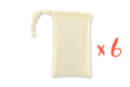 Sacs coton 13 x 8 cm - 6 pièces - Coton, lin - Textiles 14808 - 10doigts.fr