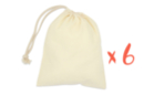 Petit sac coton à cordelette - Lot de 6 - Supports tissus 38231 - 10doigts.fr