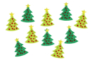 Sapins en feutrine vert foncé / vert clair - 20 stickers - Gommettes et stickers Noël - 10doigts.fr